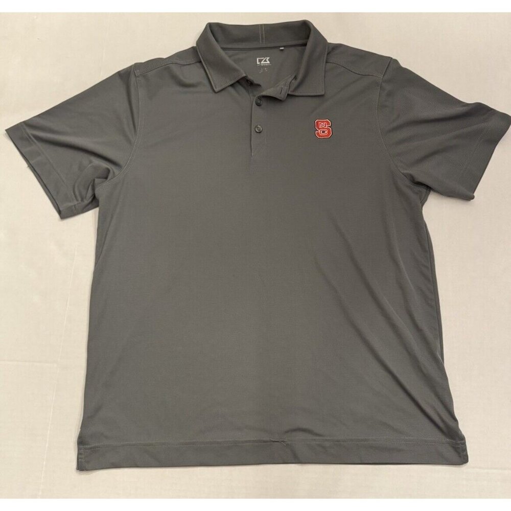 Cutter & Buck Dri Fit NC State Wolfpack Polo Shirt Mens Large Grey